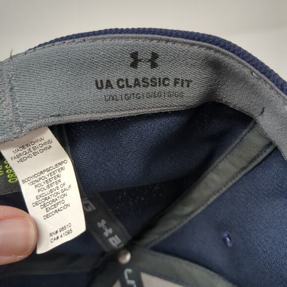 Under Armour Fitted Hat Blue XL Embroidered Logo UA Classic Fit Outdoor - Picture 9 of 9